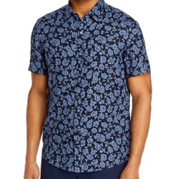 Michael Kors Other - Michael Kors Italian Fabric Linen Printed Slim Fit Shirt